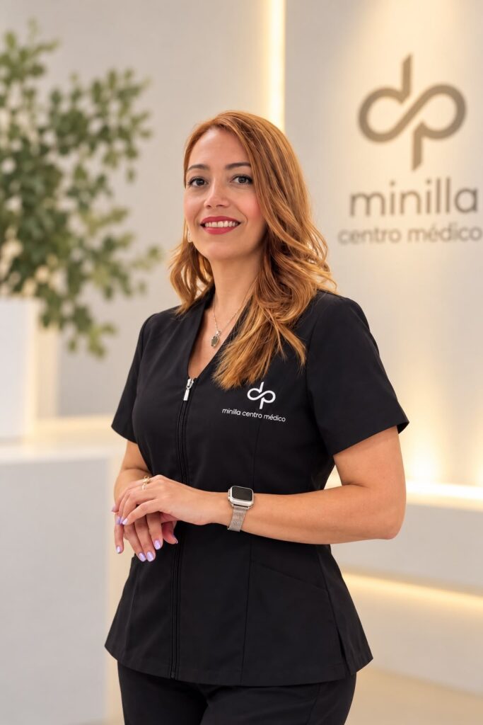 Jéssica Gallego en su cabina de estética integral